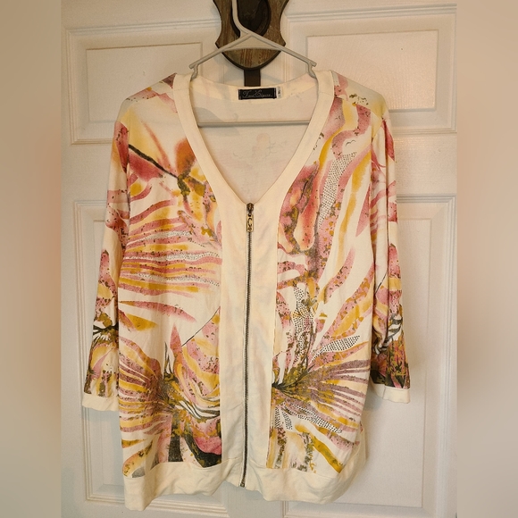 Travel Elegance Woman's Long Sleeve Full Zip Sweater - Picture 3 of 16